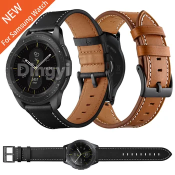 За Samsung Galaxy Watch 3 Черно Кафява кожена каишка 45 мм 41 мм и каишка за часовник Watch3 Active 2 Заменете гривна