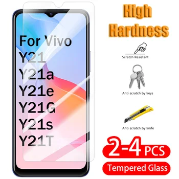 За Vivo Y21 Y21a Y21e Y21G Y21s Y21T Протектор на Екрана От Закалено Стъкло, Защитно Пълно Покритие на Телефона Дрън Clearity HD Дрън Glass