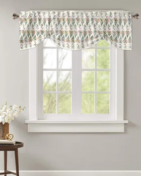 Завеса за кухня с цветя и зеленина, прозорец завеса за хол, спалня, подвязная завеса