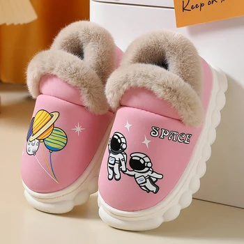 Зимни детски обувки за момичета, памучни чехли за момчета, водоустойчив обувки на токчета, детска домашни обувки за момчета, детски обувки