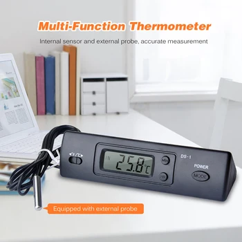Измерване на температура на големи разстояния Авто термометър Термометър До 50 ~ 70 ° C 0,1 ° C/ ° f 12.5*4*3.5 см ABS Черен