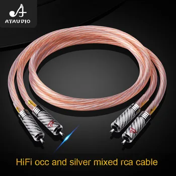 Кабел ATAUDIO Hifi RCA висок Клас аудио кабел 2RCA с съединение, мед и сребро
