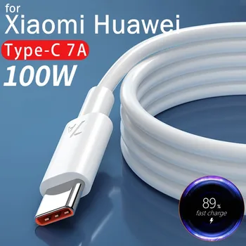 Кабел USB Type C капацитет 7A 100 W захранващ Кабел за бързо зареждане на Huawei Капитан 40 30 Pro Xiaomi 13 12 Кабели за бързо зареждане USB-зарядно устройство Кабел за прехвърляне на данни