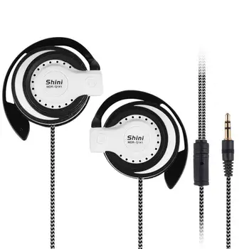 Кабелен слушалка с шумопотискане, ергономичен 3,5 мм стереофоничен спортен слушалка-кука за бягане