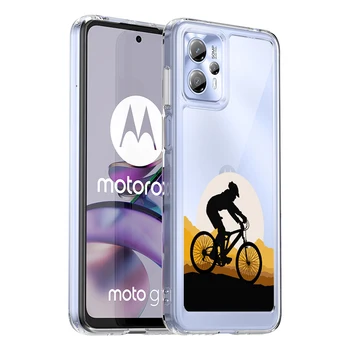 Калъф за мобилен телефон с прозрачна мека броня от TPU в стил Bike Boys за Motorola Moto G23 G13 4G, ударопрочная твърда делото