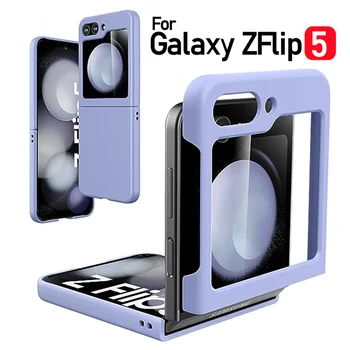Калъф за носене на Допир За Samsung Galaxy Z Flip 5 Flip5 5G Калъф устойчив на удари Твърд PC Fundas ултра-тънък Корпус За Galaxy Z Flip5 ZFlip5