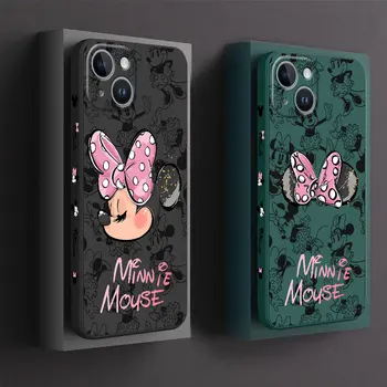 Калъф-Хастар за Xiaomi Mi 12T 11T Pro 11 Lite 10 Lite 10T 12 Lite 10T Lite 10T Pro Disney Minnie Mouse Мека Квадратна Течна Капак