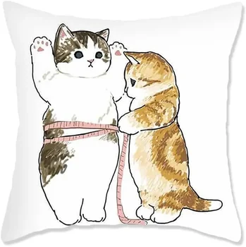 Калъфка в стил хубава котка, калъфка с коте, декоративна калъфка за дивана със скрит цип