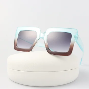 Квадратни vintage слънчеви очила Дамски Извънгабаритни Маркови дизайнерски Слънчеви очила Дамски Модни Градиентные очила Oculos De Sol в голяма рамка