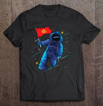 Киргизстан, Наследство, Кыргызский астронавт на Луната, Тениска Оверсайз, Мъжки дрехи, дрехи с аниме, Тениски за двойки, Женска тениска
