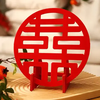 Китайски сватбен висулка Червено двойно щастие Модел благословии Нетъкани изделия Предмети от бита Украса на сватбената стая