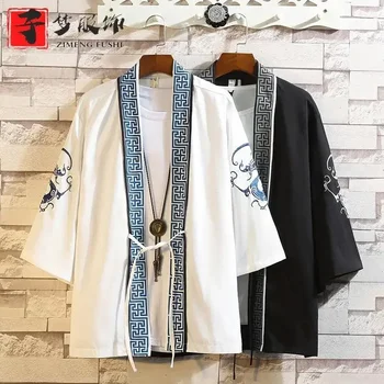 Китайското мъжки Ханфу, японското кимоно, яке-жилетка в древен стил укие, древния костюм, дреха-наметало