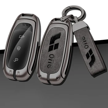 Кожен калъф за дистанционно на ключа на автомобила от с сплав за Ideal One L7 L8 L9 Защитен калъф Ключодържател Обтегач за чанти и Аксесоари за интериора