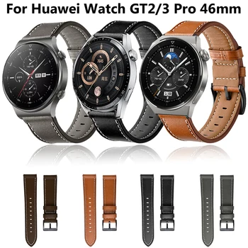 Кожена Каишка За Часовник Huawei Watch GT 2 GT2 Pro 22 мм Смяна Каишка за Huawei GT 3 GT3 46 мм Мъжки Въжета Каишка За Часовник Гривна