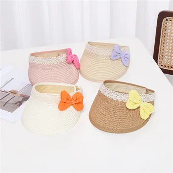 Комплект летни шапки-чанти за момичета Suefunskry, Плажна сламена шапка в стил Мозайка с лък и клатчем