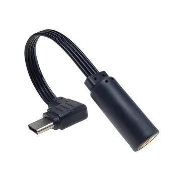 Конвертор плосък конектор C-type дължина от 0,1 м в 3.5мм жак, кабел аудиоадаптера за слушалки C-type, USB-3,5 мм, помощен кабел за слушалки C-type