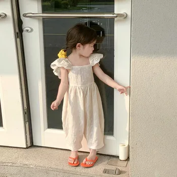 Корейската детски дрехи 2023, Лятна нов, Модерен тела, Пролетно-есенна памучен дрехи за момичета