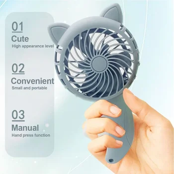Лесен за използване за домашно сладко вентилатор, без батерия, охлаждащ карикатура 3 цвята ръчен преносим вентилатор ръчно фен мини преносим