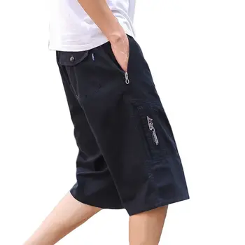 Летни Тънки къси панталони, Модерни мъжки скъсяване на панталони от чист памук, връхни дрехи, ежедневни свободни панталони капри голям размер, XL-6XL