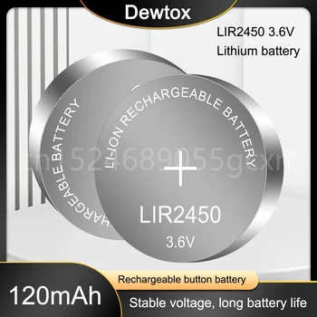 Литиево-йонна Акумулаторна Батерия LIR2450 3,6 НА 2 БРОЯ Литиеви Бутон Елементи Батерии за часа LIR 2450 Заменя CR2450