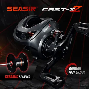 Макара за риболов на живца SEASIR Cast X2 7.3: 1 Hybrid Керамични Като Миене, изработени От Въглеродни влакна С Двойна Подшипниковой система N52 Brake Риболовни макари