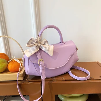 Малка чанта, дамска чанта за през рамото от водеща марка 2023, нова седельная чанта, луксозна чанта през рамо, елегантна лилава дамска чанта от изкуствена кожа