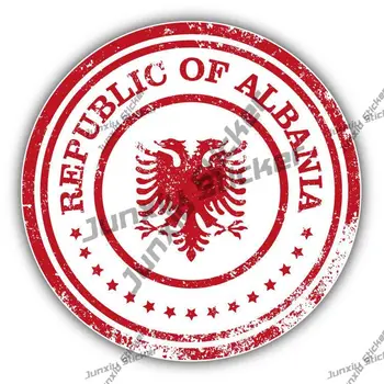 Марка Република Албания, стикер на кола, емблемата на града Република Албания, Пътна стикер за автомобил, броня suv, каросерия, предно стъкло, къмпинг
