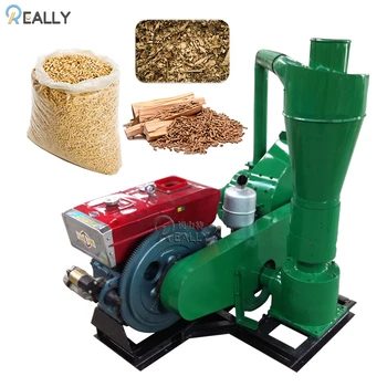 Машина за производство на дървесни пелети с капацитет 30 л. с., преса за производство на пелети от дървени стърготини, машина за производство на ориз, на люспи, на гранули