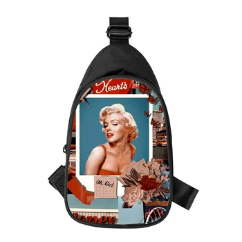 Мерилин Монро с 3D принтом, нова мъжка чанта през гърдите, по диагонал, женствена чанта през рамо, училищни поясная чанта за мъжа, мъжки нагрудная чанта