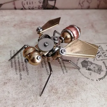 Механичен Малък летящ бръмбар в стил Steampunk Fruit Fly FAll Метално малко украса, ръчно изработени 60x57x32 мм