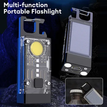 Мини Многофункционален Портативен COB LED Фенерче Ключодържател USB Акумулаторна Сверхдлинный Срок на Служба за Външна Риболов, Къмпинг Работни Светлини