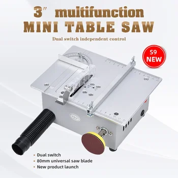 Многофункционална малка настолна трион S9 3-инчов висока инжекция маса мини-настолна трион mini САМ chainsaw с функция за смилане