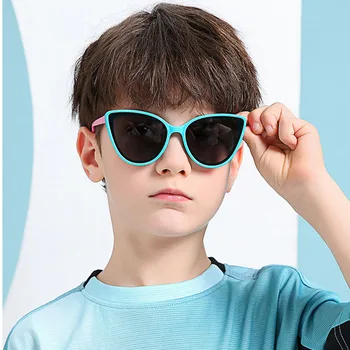 Модерни детски слънчеви очила с поляризация и антирефлексно покритие, с добро качество, гъвкави рамки за очила, Ежедневното украшение, нюанси точки