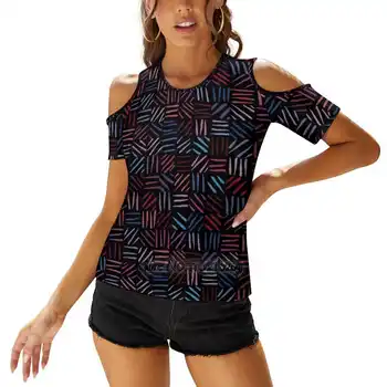 Мозайка шиене, женска тениска с шнур отзад, ежедневни блузи с къс ръкав, Летни тениски, Цветови тенденции 2021, тенденции, калъф за лаптоп за тийнейджъри, Модерен