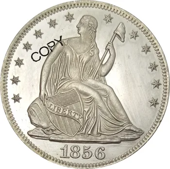 Монета-копие от сребро 1856 г., без девиза над риска, покрит с мед.