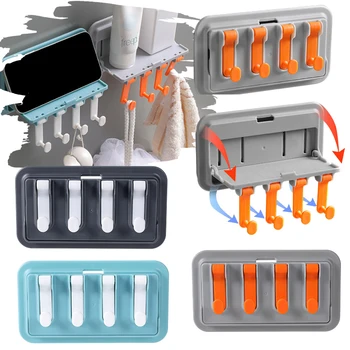 Монтиране на багажник за баня Без перфорация Домакински Многофункционален, С плетене на една кука Стенен кухненски рафтове за съхранение