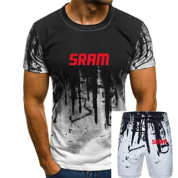Мъжка тениска с модерен логото на Sram, велосипедна гладка сива тениска, дамска тениска