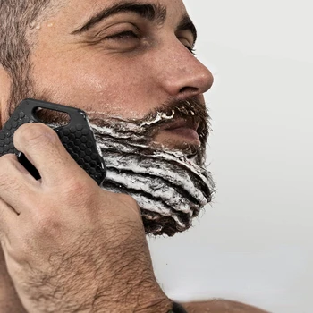 Мъжка четка за оформяне на брада, Почистваща четка за лице, Ексфолиант, Пилинг масаж, Силикон Миниатюрен грижи за кожата на лицето за по-дълбоко почистване, Меки Козметични средства