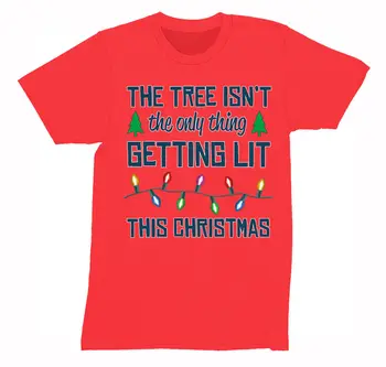 Мъжки елха-това не е единственото нещо, което запалване, Грозна Коледен пуловер, подарък тениска за парти