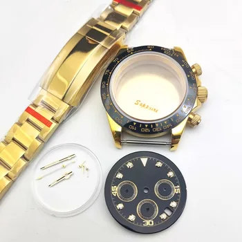 Мъжки кварцов часовник VK63 на Корпуса 39 мм Каишка плюс корпус Bezel скали Стрелка Набор от аксесоари за часовници