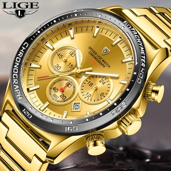 Мъжки часовник LIGE Casual Sport, най-добрата марка, луксозни военни водоустойчиви часовници за мъже, модерен ръчен часовник с хронограф Montre Homme + КУТИЯ