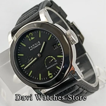 Мъжки часовник Parnis 43MM Top Черни Механични часовници Мъжки Автоматично Луксозни Ръчни часовници с запас от ход Waterpoof relogio masculino