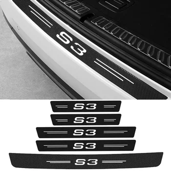 На прага на вратата на колата Защитни облицовки за задна броня, багажник Стикери с логото на Audi S3 8P 8V 2013 2015 2016 2018 2019 2020 2021