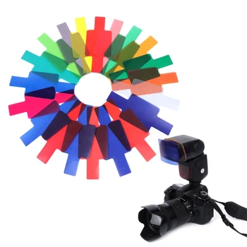 Набор от карти с цветни гелевыми филтри SIV 20 за снимане Светкавица Speedlite на Canon Nikon