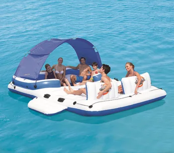 надуваема водна парти на острова, плаващ легла за 6-8 души сваляне на Тегло 580 кг