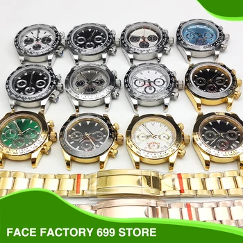 Най-новият пълен комплект кварцови часовници Panda Stand VK63, Сапфирен кристал, водоустойчив корпус 316L, хронограф