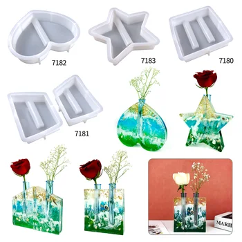 Направи си сам Хидропонно растение Кристална форма за лепило под формата на капки Модерен минималистичен комплект за вази, Клон Гидропонного цвете устройство Силиконова форма