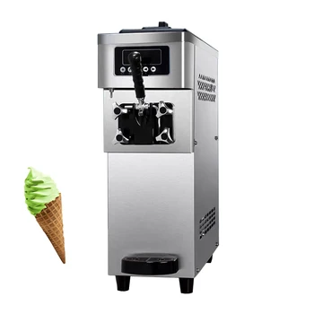 Настолен автомат за производство на мек сладолед с LCD дисплей, машина за продажба на сладолед от неръждаема стомана с мощност 1500 W