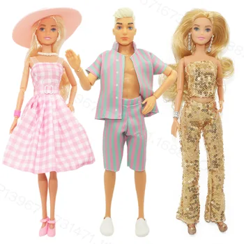 Нов безплатен комплект за куклено рокли и аксесоари за Барби кукли 11,5 см на 30 см, играчки в стил филм Кен за момичета, коледен подарък