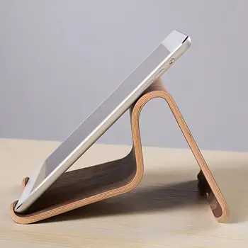 Нов прием на SAMDI Дървена универсална стойка за таблет и телефон, за монтиране на стена за iPad Tab